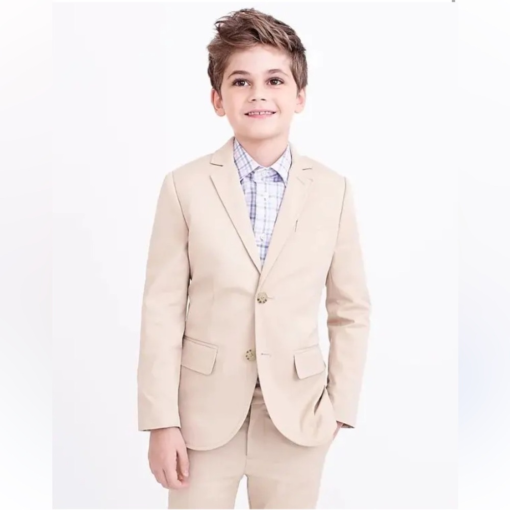 J.Crew Factory Boys Thompson suite pants and jacket in flex chino